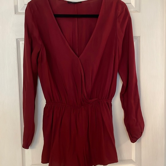 Burgundy long sleeve romper (worn once) - Picture 1 of 3